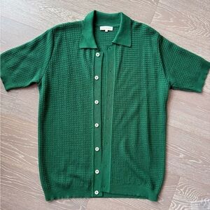 Classic Green Textured Polo Shirt - Far Afield